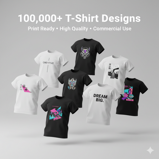 100,000+ T-Shirt Designs – Mega Collection for Print & Online Business 👕🔥