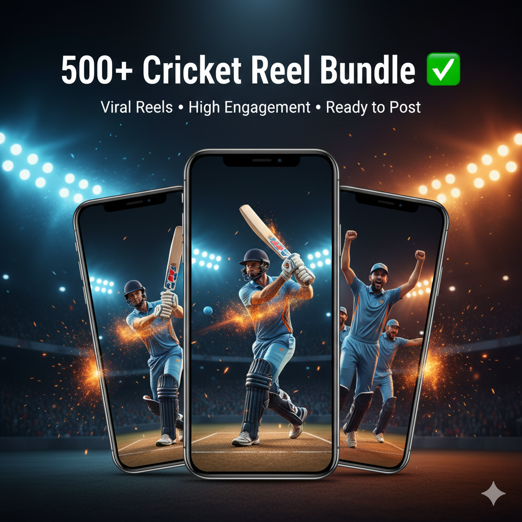 500+ Cricket Reel Bundle ✅ – Viral Cricket Reels for Social Media 🏏🔥